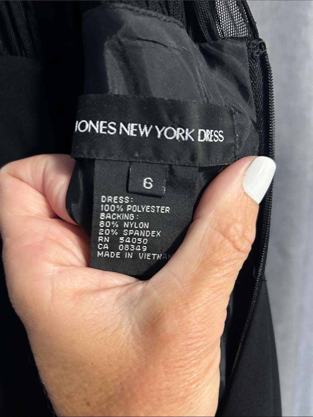 Jones New York Black Strapless Evening Gown with Sheer Back - Picture 3 of 8